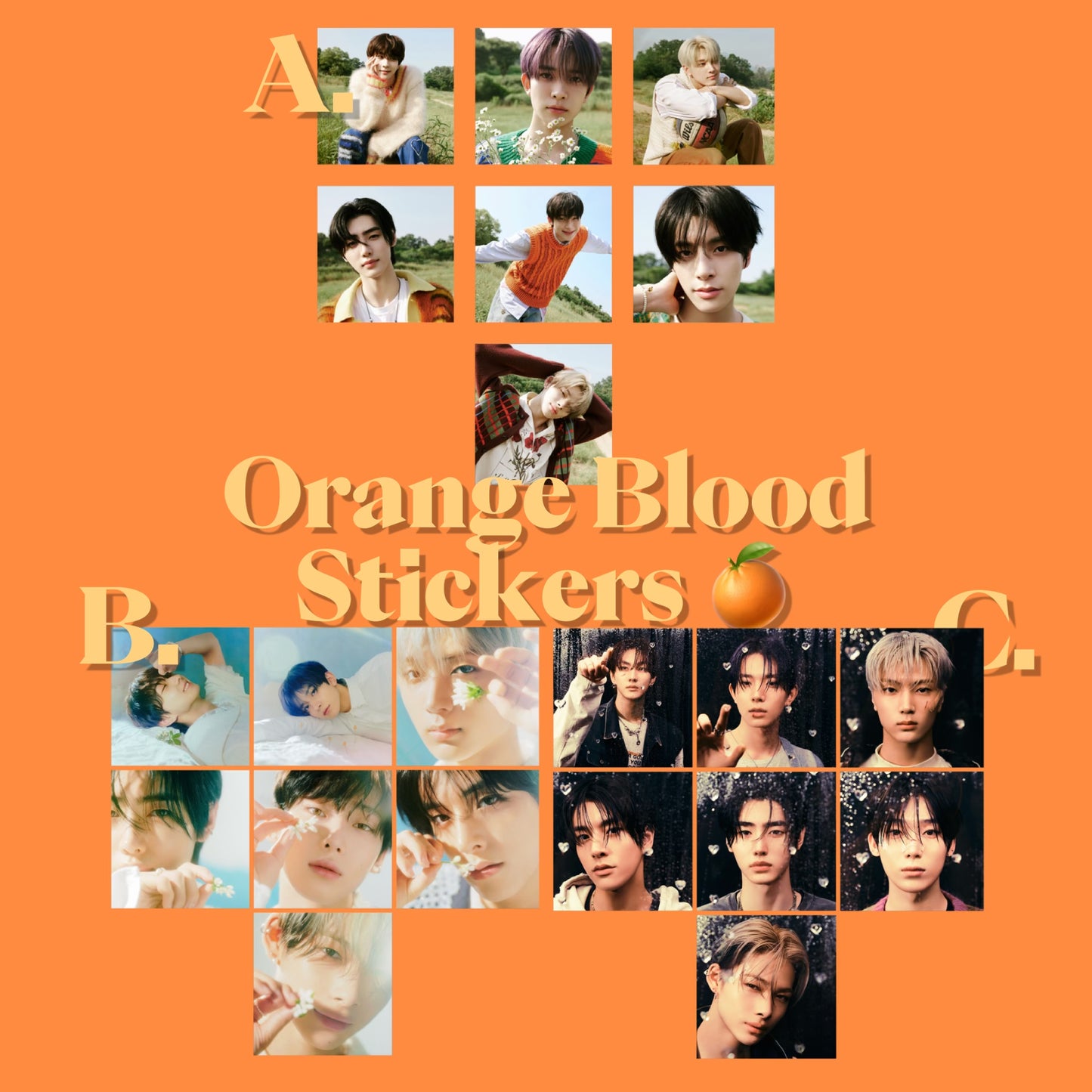 OT7 Orange Blood Stickers