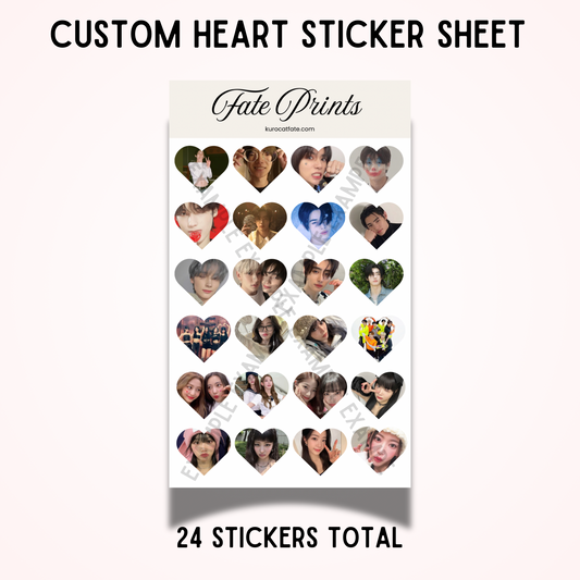 Sticker Printing- Heart Sheet